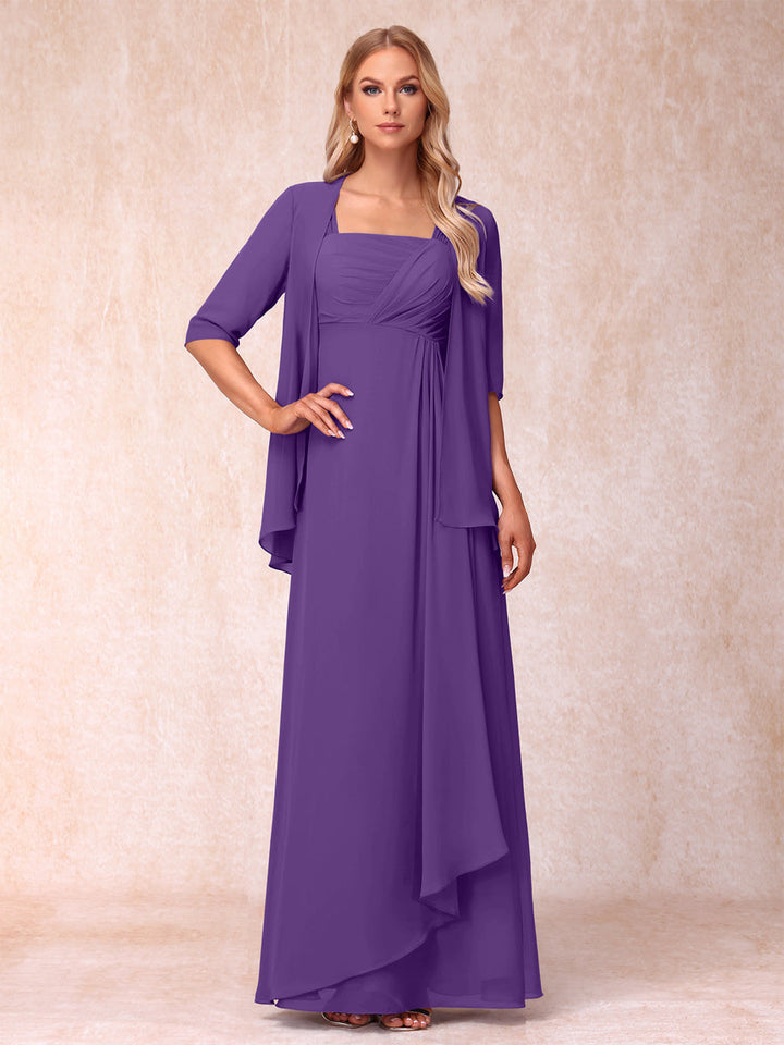 A-Line/Princess Sleeveless Mother of the Bride Dresses With Ruffles &amp; Jacket