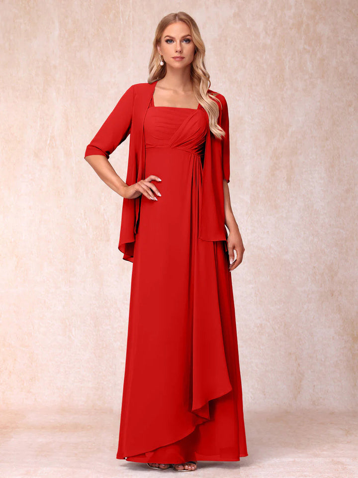 A-Line/Princess Sleeveless Mother of the Bride Dresses With Ruffles &amp; Jacket