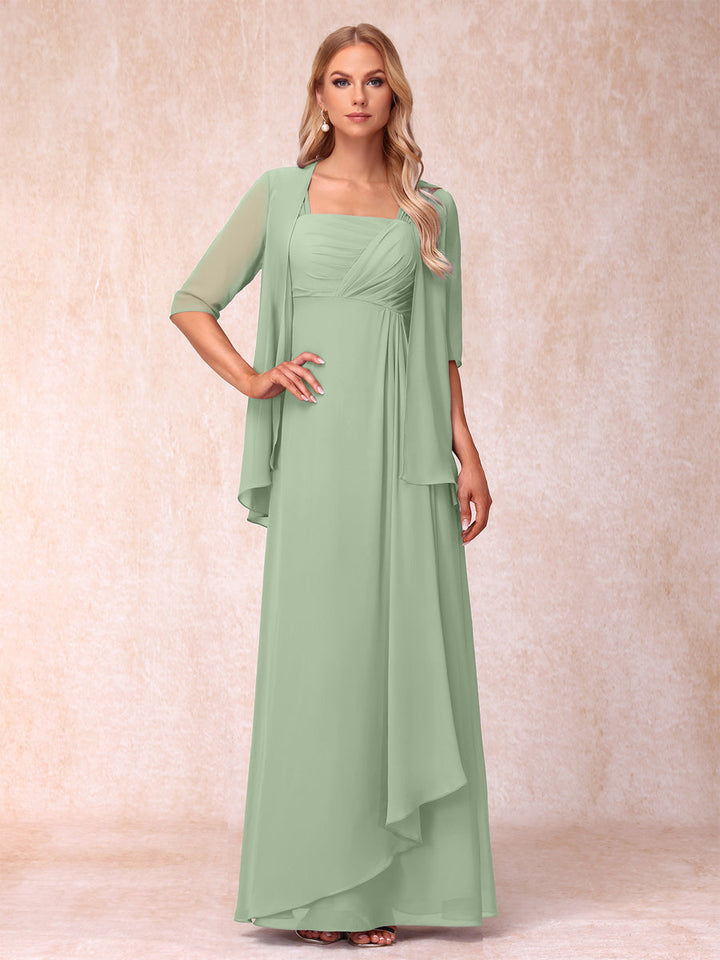 A-Line/Princess Sleeveless Mother of the Bride Dresses With Ruffles &amp; Jacket