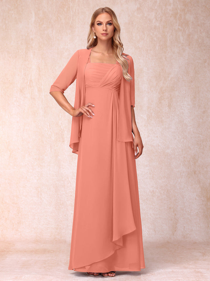 A-Line/Princess Sleeveless Mother of the Bride Dresses With Ruffles &amp; Jacket
