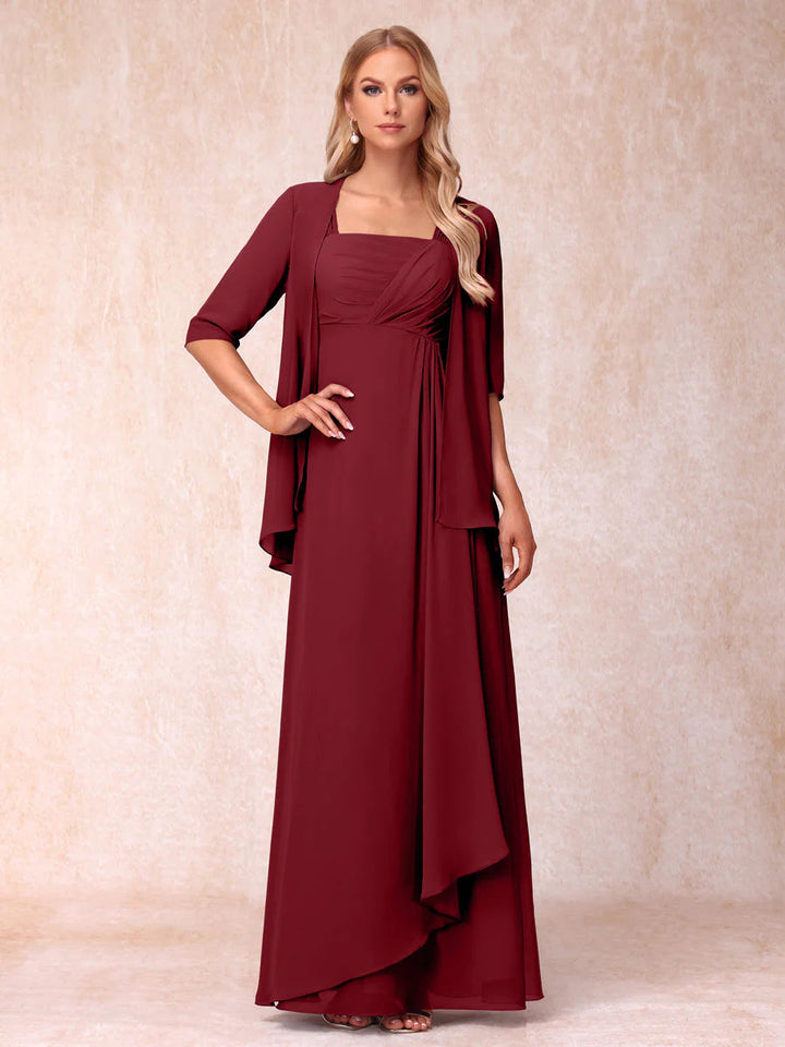 A-Line/Princess Sleeveless Mother of the Bride Dresses With Ruffles &amp; Jacket