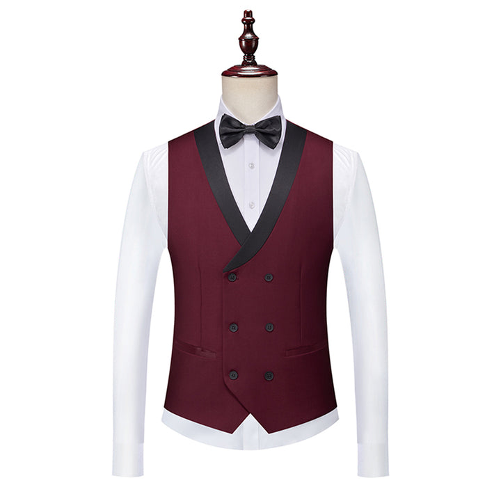 Tailored Fit Single Breasted One-button 3 Pieces Solid Colored Men&