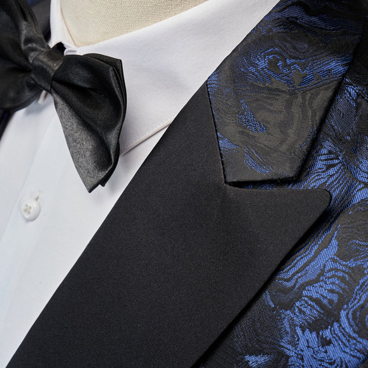 Tailored Fit Single Breasted One-button 3 Pieces Printed Men&