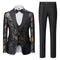 Tailored Fit Single Breasted One-button 3 Pieces Printed Men's Wedding Suits