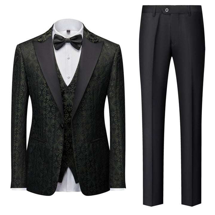 Tailored Fit Single Breasted One-button 3 Pieces Printed Men&