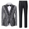 Tailored Fit Single Breasted One-button 3 Pieces Printed Men's Prom Party Suits