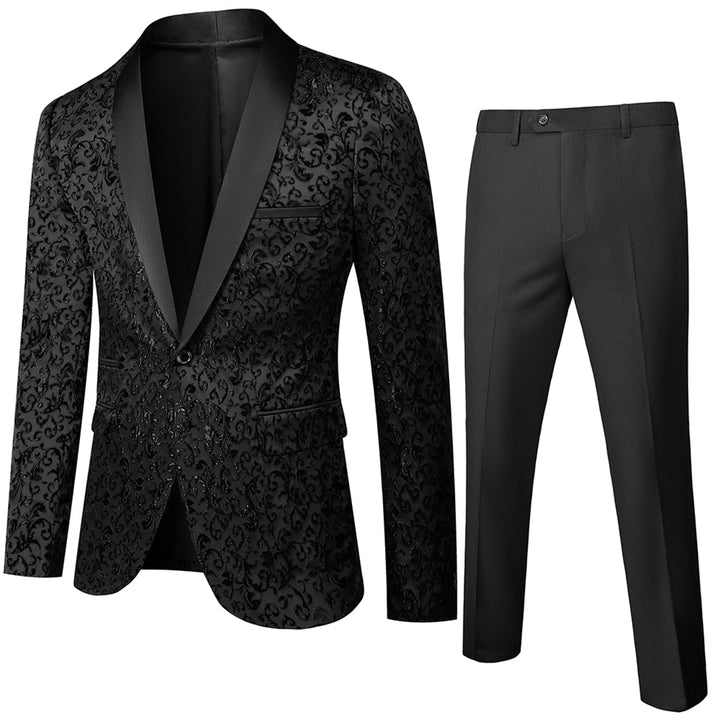Tailored Fit Single Breasted One-button 2 Pieces Printed Men&