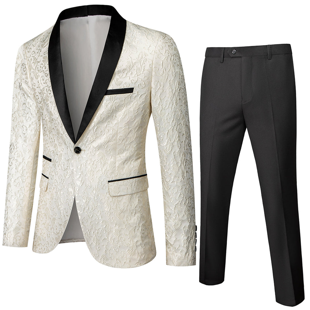 Tailored Fit Single Breasted One-button 2 Pieces Printed Men&