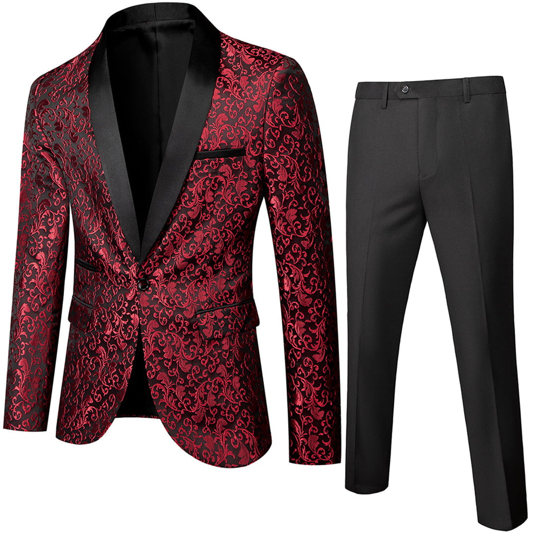 Tailored Fit Single Breasted One-button 2 Pieces Printed Men&