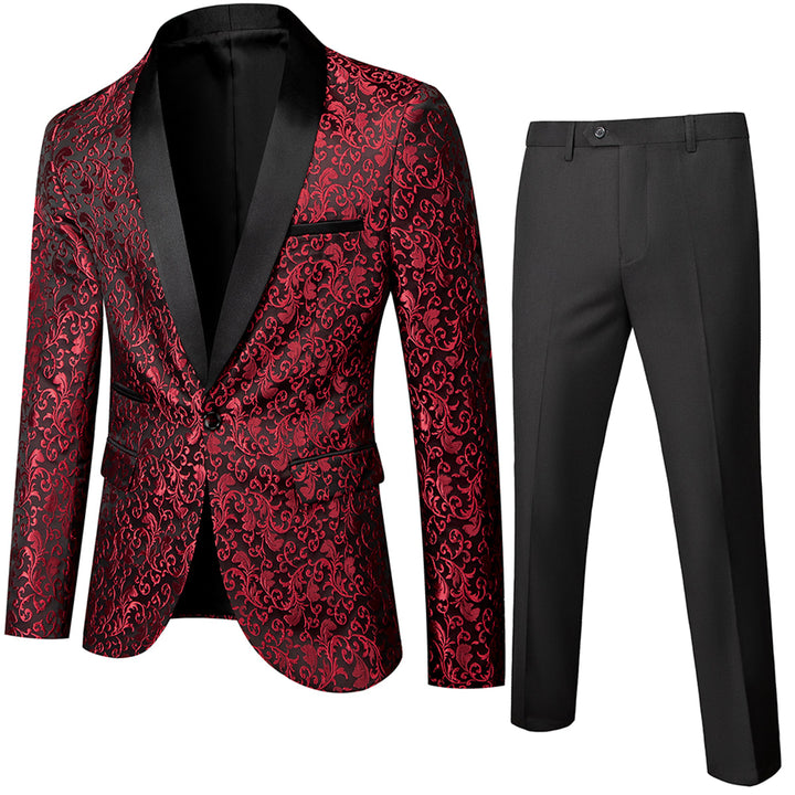 Tailored Fit Single Breasted One-button 2 Pieces Printed Men&
