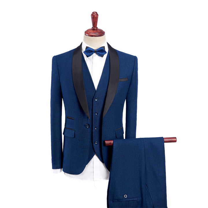 Tailored Fit Single Breasted One-button 3 Pieces Solid Colored Men&