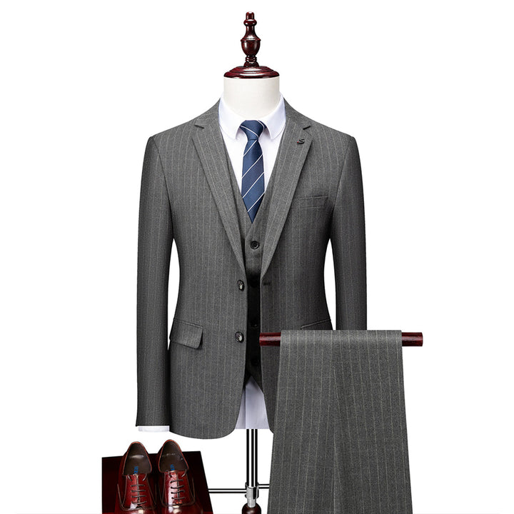 Tailored Fit Single Breasted Two-buttons 2 Pieces Striped Men&