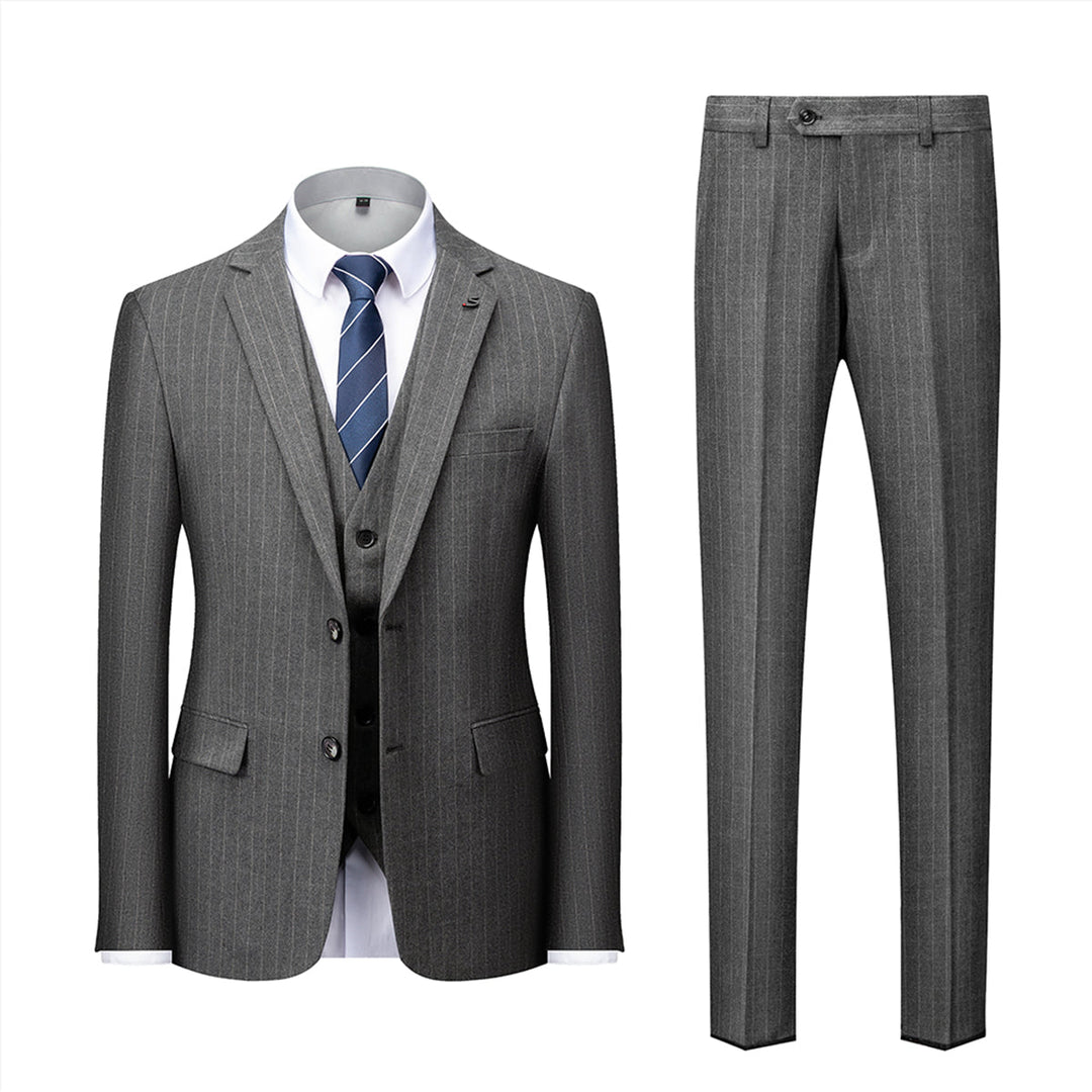 Tailored Fit Single Breasted Two-buttons 2 Pieces Striped Men&