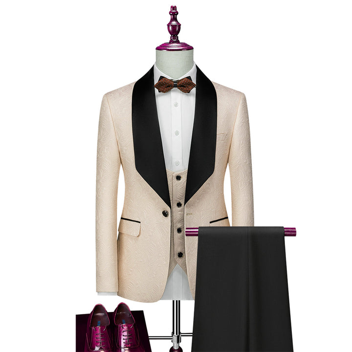 Tailored Fit Single Breasted One-button 3 Pieces Patterned Men&