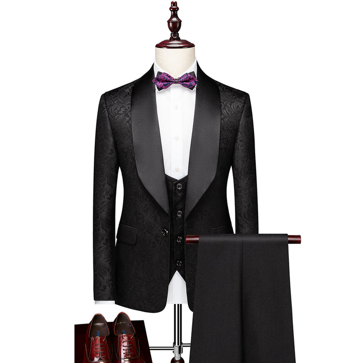 Tailored Fit Single Breasted One-button 3 Pieces Patterned Men&