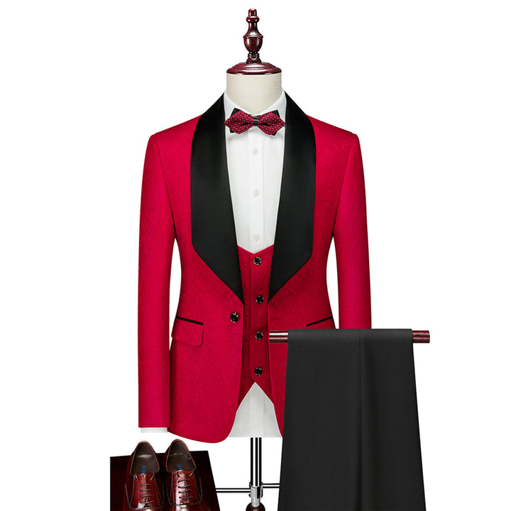 Tailored Fit Single Breasted One-button 3 Pieces Patterned Men&