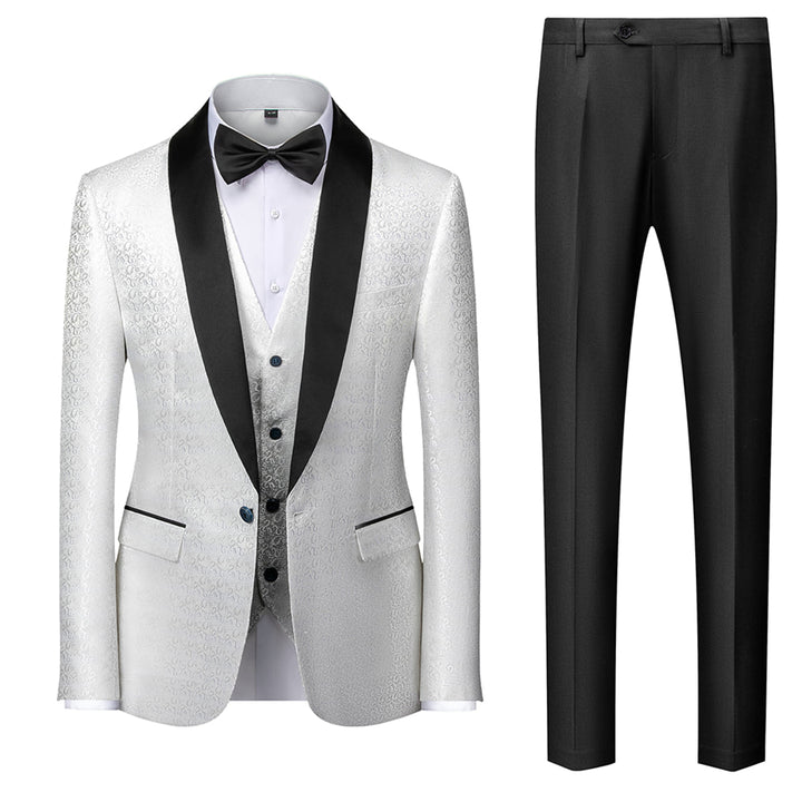 Tailored Fit Single Breasted One-button 3 Pieces Printed Men&