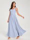 A-Line/Princess Chiffon V-Neck Sleeveless With Pleats Floor-Length Lace Up Bridesmaid Dresses