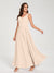 A-Line/Princess Chiffon V-Neck Sleeveless With Pleats Floor-Length Lace Up Bridesmaid Dresses