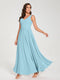 A-Line/Princess Chiffon V-Neck Sleeveless With Pleats Floor-Length Lace Up Bridesmaid Dresses