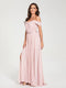 A-Line/Princess Chiffon Off-the-Shoulder Sleeveless Floor-Length Split Side With Belt Bridesmaid Dresses