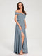 A-Line/Princess Chiffon Off-the-Shoulder Sleeveless Floor-Length Split Side With Belt Bridesmaid Dresses