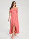 A-Line/Princess Chiffon Spaghetti Straps V-Neck Short Sleeves With Ruffles Asymmetrical Bridesmaid Dresses