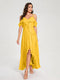 A-Line/Princess Chiffon Spaghetti Straps V-Neck Short Sleeves With Ruffles Asymmetrical Bridesmaid Dresses