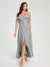 A-Line/Princess Chiffon Spaghetti Straps V-Neck Short Sleeves With Ruffles Asymmetrical Bridesmaid Dresses