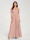 A-Line/Princess Chiffon Spaghetti Straps Short Sleeves Floor-Length With Pleats Bridesmaid Dresses