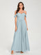 A-Line/Princess Chiffon Spaghetti Straps Short Sleeves Floor-Length With Pleats Bridesmaid Dresses