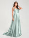 A-Line Spaghetti Straps Sleeveless Long Silk Like Satin Bridesmaid Dresses