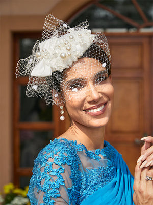 Elegant Tulle Fascinators with Pearl