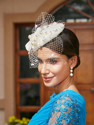 Elegant Tulle Fascinators with Pearl