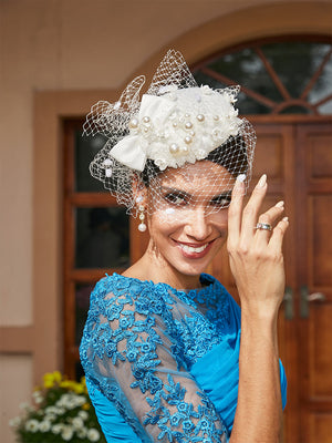 Elegant Tulle Fascinators with Pearl