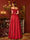 A-Line/Princess Off-the-Shoulder Applique Two Piece Long Prom Dresses