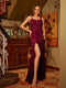 Sheath/Column Spaghetti Straps Split Side Sleeveless Long Tight Prom Dresses
