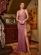 Sheath/Column V-Neck Split Side Sleeveless Long Tight Prom Dresses