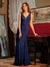 Trumpet/Mermaid V-Neck Sleeveless Ruffles Long Tight Prom Dresses