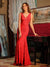 Trumpet/Mermaid V-Neck Sleeveless Ruffles Long Tight Prom Dresses