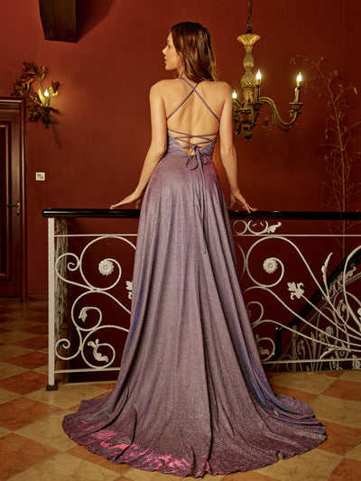 A-Line/Princess Spaghetti Straps Sleeveless Long Prom Dresses with Pockets