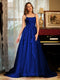 A-Line/Princess Tulle Spaghetti Straps Applique Long Prom Dresses