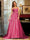 A-Line/Princess Tulle Spaghetti Straps Applique Long Prom Dresses