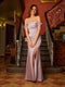 Sheath/Column Off-The-Shoulder Long Evening Dresses with Split Side