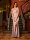 Sheath/Column Off-The-Shoulder Long Evening Dresses with Split Side