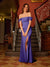 Sheath/Column Off-The-Shoulder Long Evening Dresses with Split Side
