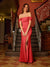 Sheath/Column Off-The-Shoulder Long Evening Dresses with Split Side