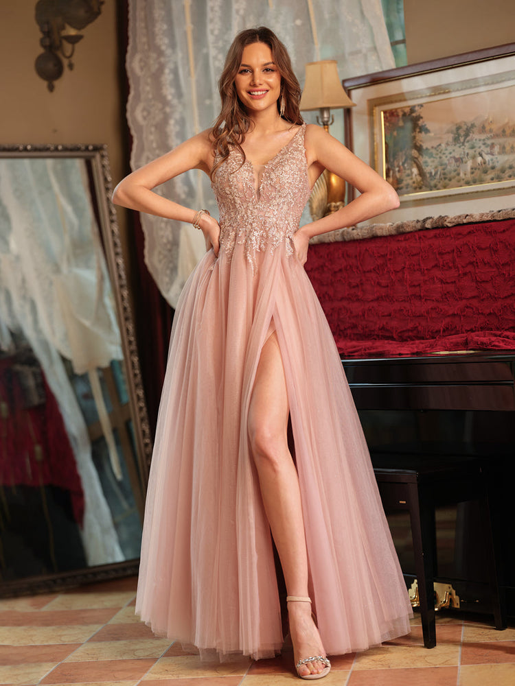 Princess Prom Dresses Off The Shoulder Lace Up Back Appliques Tulle TP –  Tirdress