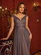 A-Line/Princess V-Neck Sleeveless Long Prom Dresses with Pockets