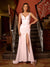 Sheath/Column V-Neck Split Side Ruched Long Tight Prom Dresses